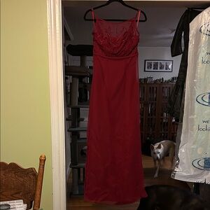 Mori Lee Vibrant Red Evening Dress